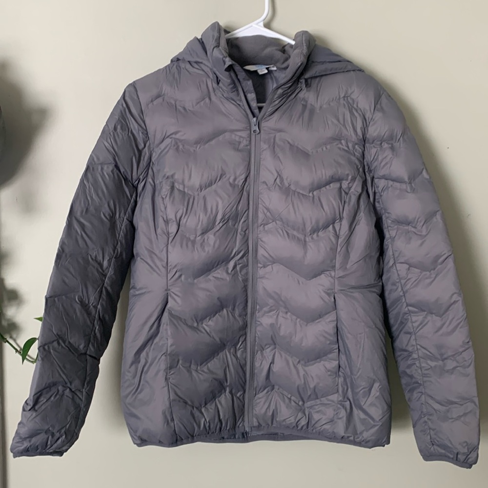 Light Grey Puffer Jacket Time and Tru